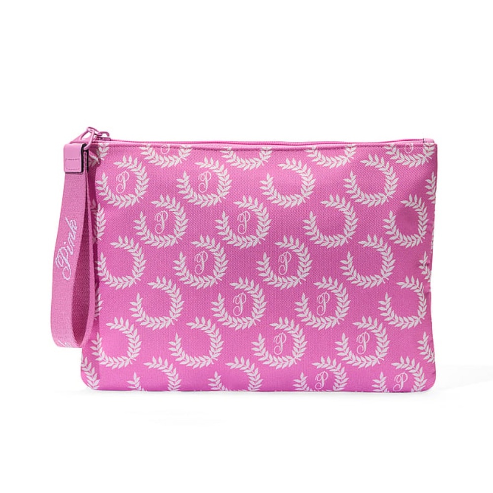 NWT Victoria’s Secret PINK Makeup Travel Cosmetic Bag Logo Zip Pouch